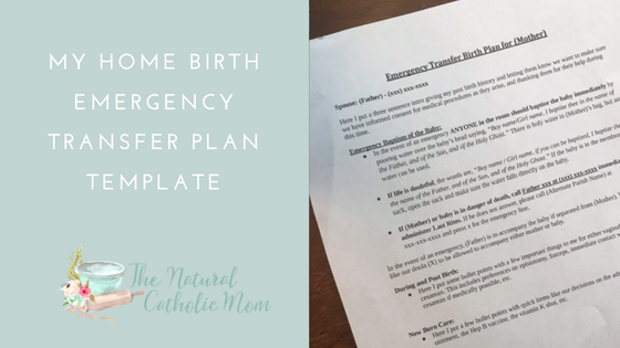 My Home Birth Emergency Transfer Plan Template and Transfer Bag